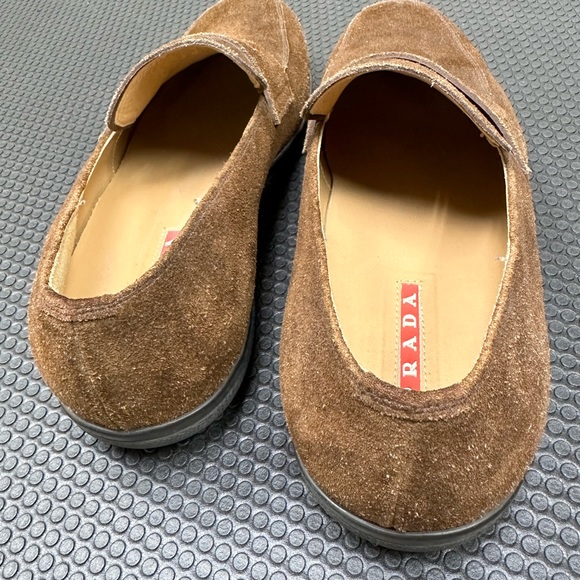 Prada Loafers Brown Suede Size 9 US Pre-Owned - Picture 3 of 6
